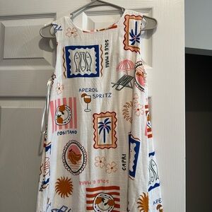 Paper Heart Aperol Spritz linen blend dress